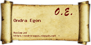 Ondra Egon névjegykártya
